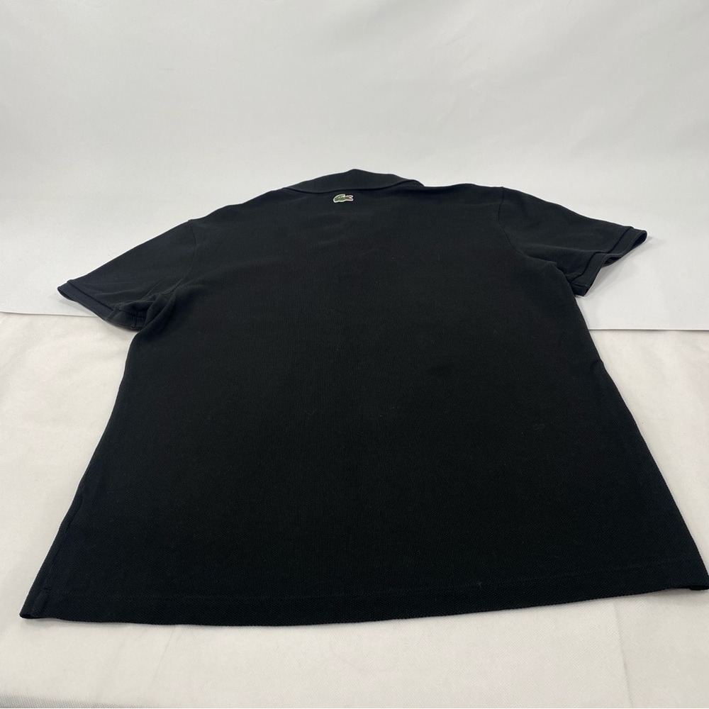 Lacoste Men's Black Signature Slim-Fit Pique Graphic Polo Shirt Size L (5) - Picture 4 of 11